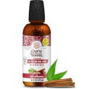 GuruNanda Ashwagandha Oil Pulling Mouthwash, Promotes Calmness, with Neem & Roman Chamomile for Fresh Breath & Happy Gums, Alcohol-Free (473 ml)