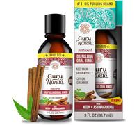 GuruNanda Ashwagandha Oil Pulling Travel Sized Mouthwash, Promotes Calmness, with Neem & Roman Chamomile for Fresh Breath & Happy Gums, Alcohol-Free, TSA-Approved, 89 ml