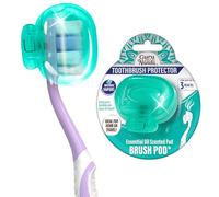 GuruNanda Brush Pods (1 Pack) - Toothbrush Head Cover for Manual & Electric Brushes - Clip-On Plastic Toothbrush Protector with Natural Essential Oil Vapors - Colors Varies