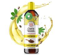GuruNanda Castor Oil (237 ml), 100% Pure, Cold Pressed & Hexane-Free, Hydrating Carrier Oil, Natural Castor Oil for Hair, Eyebrows & Eyelashes Growth, 8 Fl oz