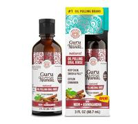GuruNanda Cinnamon Oil Pulling Travel Sized Mouthwash, Promotes Calmness, with Neem & Ashwagandha for Fresh Breath & Happy Gums, Alcohol-Free, TSA-Friendly, 89 ml