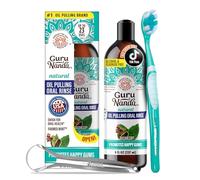GuruNanda Coconut Oil Pulling, Promotes Fresh Breath & Oral Hygiene, 7 Essential Oils & Vitamins for Happy Teeth & Gums, Alcohol-Free, (237ml)