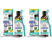 GuruNanda CocoMint Oil Pulling Mouthwash for Complete Oral Hygiene, 7 Essential Oils & Vitamins for Happy Teeth & Gums & Fresh Breath, with Toothbrush & Tongue Scraper, Alcohol-Free, 237 ml