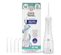 GuruNanda Water Dental Flosser 2.0 XL - 380ML Large Tank, 4 Flossing Modes, Cordless & Portable with Smart Timer for Deep Cleaning & Happy Gums - White