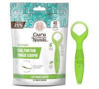 GuruNanda Disposable Tongue Scraper for Adults & Kids, Aligner Removal Tool (40 Ct) Dual-Function, BPA & PFAS-Free, Recyclable, Travel-Friendly, Promotes Fresh Breath, Easy to Use