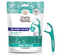 GuruNanda Dual Line Floss Picks (150 ct) - Double-Threaded Dyneema Floss with Angled Pick - Adults & Kids - Unflavoured