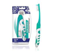 GuruNanda Folding Toothbrush with Built-in Cover, Perfect for Travel, Hiking & Camping, Compact & Portable, On-The-Go Toothbrush with Soft Bristles & Ergonomic Handle, for Adults & Kids (1 Count)