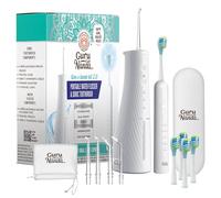GuruNanda Lion & Lamb Kit 2.0, Electric Toothbrush with Water Flosser Combo, 4 Jet Tips, 4 Brush Heads, & IPX7 Waterproof Design for Complete Oral Care, White