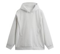 GURUNVANI Mens Patchwork Oversized Hooded Sweatshirt Basic Cool Pullover Sweatshirts Unisex Comfy Hoodies, Grey, Medium