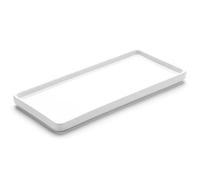 Gurygo 10" Ceramic Rectangle Bathroom Tray, Porcelain Countertop Vanity Tray Jewelry Storage, Bathtub Organizer, Kitchen Sink Soap Tray, White
