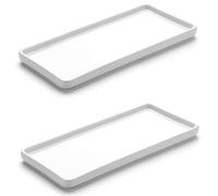 Gurygo 2 Pack 10" Bathroom Tray, Ceramic Vanity Trays for Bathroom, Small Ceramic Trays, Kitchen Soap Tray for Kitchen Counter (White, 10",Set/2)