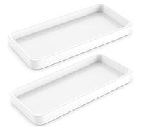 Gurygo 2 Pack 12" Countertop and Vanity Tray - Kitchen Tray for Soap Bottles - Rectangular Vanity Tray for Bathroom - Vanity Trays Kitchen Soap Dispenser Tray,White