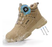 GUSAYEX Steel Toe Cap Safety Boots Mens Lightweight Work Boots with Puncture Proof Midsole & Quick Lace Swivel Buckle Comfortable Protective Safety Shoes for Warehouse, Construction and Factory Size 9