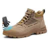 GUSAYEX Steel Toe Cap Safety Boots Mens Work Boots Protective High Top Work Shoes with Puncture Resistant Midsole Non Slip Safety Footwear for Construction, Warehouse & Industrial Use Size 8.5