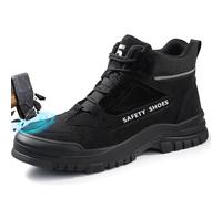 GUSAYEX Steel Toe Cap Safety Boots Mens Work Boots Protective High Top Work Shoes with Puncture Resistant Midsole Non Slip Safety Footwear for Construction, Warehouse & Industrial Use