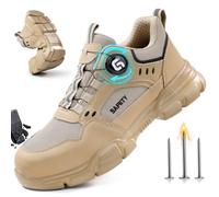 GUSAYEX Steel Toe Cap Safety Trainers Men Lightweight Work Trainers with Swivel Buckle Shoelaces Comfortable Safety Shoes Breathable Work Shoes for Logistics & Factory