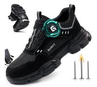 GUSAYEX Steel Toe Cap Safety Trainers Men Lightweight Work Trainers with Swivel Buckle Shoelaces Comfortable Safety Shoes Breathable Work Shoes for Warehouse, Maintenance & Construction