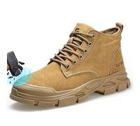 GUSAYEX Work Boots Non Slip Safety Trainers Lightweight Safety Boots Comfortable Steel Toe Cap Trainers Indestructible Safety Shoes Men Industrial High Top Steel Toe Cap Boot
