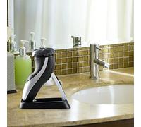 Gusengo Electric Razor Stand, Folding Razor Storage Rack, Stable Electric Shaver Accessory Organizer with Drainage Holes for Men Home Bathroom Organization