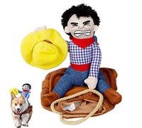 Gusengo Pet Cowboy Suit | Polyester Fiber Dog Rider Outfit with Fasteners | Dog Halloween Costumes for Pugs, Maltese, Jack Russell Terrier, French Bulldog