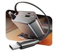 GUSGU 100W Retractable Car Charger, 4-in-1 Fast Car Phone Charger Featuring a 2.6ft Retractable Cord, with Lightning and USB-C Cable Car Charger Adapters, Compatible All Other Phone Models