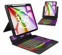 GUSGU SplitFolio Detachable 2024 iPad Pro 11-in.(M4) Keyboard Case with Kickstand, 360° Rotation & Up-Down Lift Protective Case for iPad, Supports Native Gestures, Black