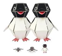 GUSHE 2Pcs Bouncing Buddy Penguin Craft Kit, Penguin Paper Craft Kit for DIY Arts and Crafts Projects, Interactive Bouncing Fun Paper Craft Set, Fun Xmas Crafts Activities Supplies for Adults & Kids