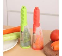 GUSHE 2Pcs Multifunctional Peeler with Storage Box, Potato & Vegetable Peeler, Suitable for Carrots, Potatoes, Melons, Compact, Red & Green