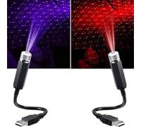 GUSHE 2Pcs Sky LED Projector for Car, USB Projector Night Light, Mini LED Projector Lamp Star Light, Portable Adjustable Romantic Star Light, USB Star Roof Lights for Cars Trucks Bedroom Party