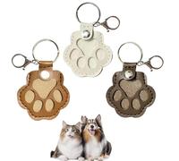 GUSHE 3PCS Pawkeys, Paw Shaped Leather Memorial Keepsake for Dog Cat Fur Storage, Dog Hair Collector Keychain, Dog Fur Storage Keychain with Snap Button, Pet Keychain Refillable, Pet Memorial Gifts