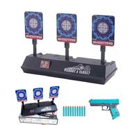 GUSHE Electric Auto-Reset Shooting Target Game, Digital Shooting Targets with Toy Gun, Shooting Games Toys Auto Reset Targets with Foam Bullets, Gifts for 6, 7, 8, 9, 10+ Years Old Boys Girls