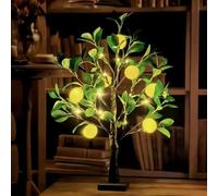 GUSHE Luminous Lemon Tree Lamp, Artificial Lemon Tree Lights, Lighted Tabletop Tree wit 6 LED Lemons, USB & 3×AA Battery Powered, 60cm Fake Lemontree Lamp for Home, Bedroom & Office Decoration