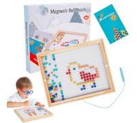 GUSHE Montessori Magnetic Dots Board,Magnetic Drawing Board for Kids,Magnet Doodle Boards with Magnetic Pen,Montessori Dot Art Toy,Preschool Learning & Travel Toy for Toddlers Boys Girls Ages 3-8