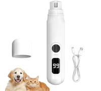 GUSHE Pet Low-Noise Digital Display Electric Nail Grinder for Dog & Cat, USB Rechargeable Electric Dog Claw Grinder, 3-Speed Super Quiet Dog Nail Trimmer for Large, Medium, Small Dogs, Cats & Pets