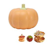 GUSHE Pumpkin Tray Holder, Pumpkin Snack Holder, Pumpkin Halloween Candy Bowl - Divided Serving Tray with Lid, Pumpkins Shape Snack Bowl, Holiday Snacks Nut Trays