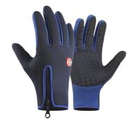 GUSHE Ultimate Waterproof & Windproof Thermal Gloves, Unisex Thermal Winter Gloves, Winter Running Gloves Touch Screen Anti-Slip Silicone Gel Lightweight Glove, for Walking Cycling Driving (Blue, M)