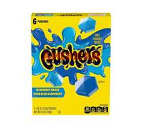 Gushèrs Fruit Snacks Blueberry Grape & Sour Blue Raspberry Pouches I 6's 4.8oz (136g) I US Import