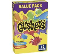 Gushers Variety Pack Fruit Gushers Fruit Flavored Snacks, Tropical Flavors Naturally Flavored, Strawberry Splash Naturally Flavored, 12 Count, 9.6 Oz (272 g)