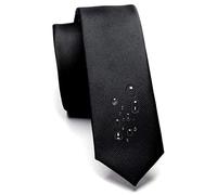 Gusleson 2" Classic Skinny Ties For Men Slim Solid Black Color Fashion Necktie（UK0788-01）