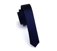 Gusleson Navy Blue Skinny Tie Formal Ties For Men Solid Slim Neckties Boys Gifts (UK0803-03)