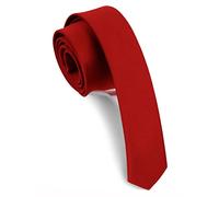 Gusleson Slim Tie Red Wedding Skinny Ties For Men Solid Silk Necktie (UK0801-01)