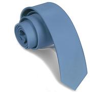 Gusleson Solid Slim Wedding Ties for Men Silk Dusty Blue Tie 6cm Thin Plain Necktie (UK0973-38)