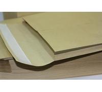 Gusset Envelopes Heavy Duty 125gsm Strong Manilla Brown 25mm Expanding Archive Width Peel & Seal Envelopes, Paper Mailing Bags Pack of 10 (DL 220x110x25mm)