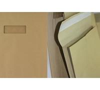 Gusset Envelopes Heavy Duty 125gsm Strong Manilla Brown 25mm Expanding Archive Width Peel & Seal Envelopes, Paper Mailing Bags Pack of 10 (C5 229x162x25mm Window)