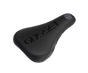 Gusset S2 DJ Stealth Pivotal MTB/BMX Saddle - Black/Logo, 234mm x 132mm / Mountain Bike Seat Cycling Part Cycle Component Dirt Jump Trail Comfort Chair Ride Accessories