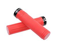Gusset S2 Lock-On Mountain Bike Grips - Red, 131mm length/Soft 30A VEXK Compound MTB Cycling Cycle Trail Enduro Ride Comfort Handle Bar Handlebar Part Race Rubber Pattern Pair Accessories