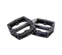 Gusset Slim Jim Nylon Composite Flat Mountain Bike Pedals - Black, 9/16" / Lightweight Plastic MTB Cycle Trail Cycling Dirt Jump Enduro Downhill Grip Platform Ride Part Biking Chromo Axle Component