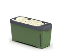 GUSTA GARDEN Harry Herbs 4-in-1 Herb Pot, Dark Green, Plant Pot with Watering System, 0.5 L Water Tank and 5 L Soil Volume, for Indoor and Outdoor Use