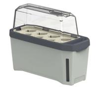 Gusta Garden Harry Herbs 4 in 1 Herb Pot, Water Only Once A Week - Light Grey with cover