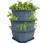 GUSTA GARDEN Paul Potato Potato Growing Tower For Balcony, Terrace Or Patio - Blue 3 Levels
